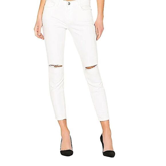 Current/ Elliot High Waist Stiletto White Ripped jeans - Picture 5 of 12